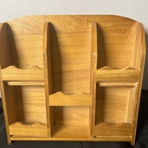 Light Oak Wood Kitchen Counter Or Wall Shelf Spice Rack 11.5"x11.5"x2.5"